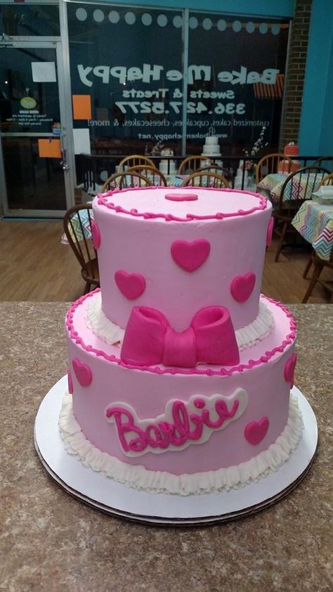 Barbie Two Tier Cake, 2 Tier Barbie Cake, Sophia Cake, Sweet 16 Party Decorations, 2 Layer Cakes, Barbie Birthday Cake, Tiered Cakes Birthday, Sweet 16 Birthday Cake, Two Tier Cake