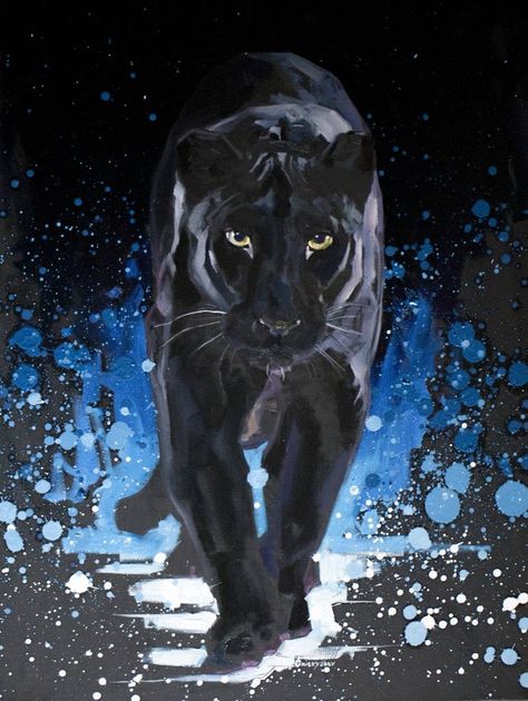 Panther Painting, Regard Animal, Acrylic Painting Inspiration, Exotic Cats, Rare Animals, Tableau Art, Wolf Tattoos, Lion Art, Realistic Paintings