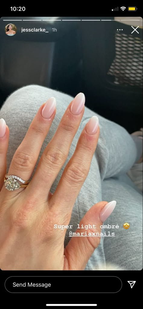 Bridal Ombré Nails, Wedding Ombré Nails, Boho Wedding Nails Bridesmaid, Natural Nails For Wedding, Bridesmaid Nails Dip, Minimal Wedding Nails, Classy Bridal Nails Almond, Simple Wedding Nails For Bride Almond, Natural Round Acrylic Nails