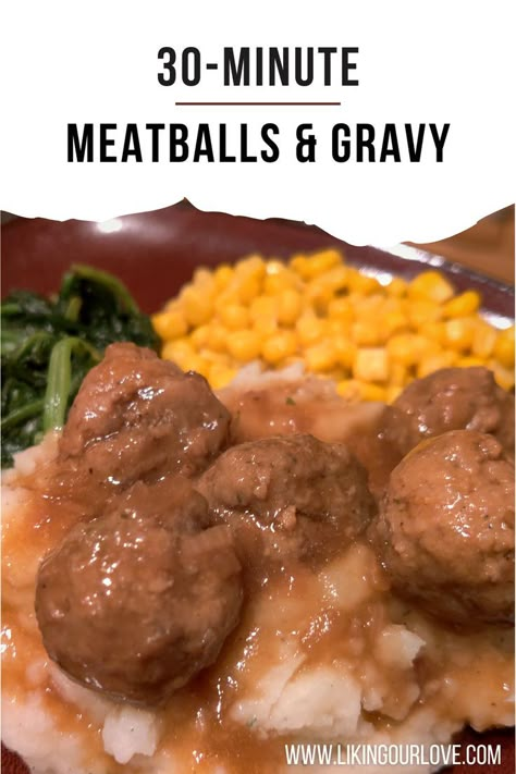 Meatball Gravy Recipe, Recipes Using Meatballs, Quick Meatballs, Meatballs Gravy, Stovetop Meals, Cooking Frozen Meatballs, Beef Gravy Recipe, Frozen Meatball Recipes, Bbq Snacks