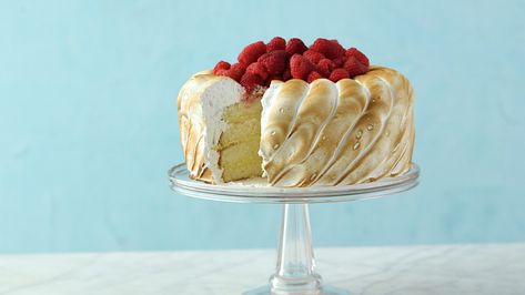 Lemon Mousse Cake | Martha Stewart Lemon Mousse Cake Recipe, Lemon Mousse Cake, Layer Cake Filling, Mousse Cake Recipe, Lemon Mousse, Raspberry Mousse, Toasted Marshmallow, Lemon Meringue, Mousse Cake