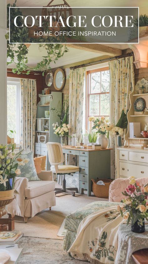 Give your cottage core home office a royal touch with princess aesthetic decor. 🌸 Use dream room inspiration to create a cozy, magical workspace that feels like a fairytale. 🌿 Add cute house details and eclectic home design elements for a truly unique and inspiring setup! 🏡 #princessaesthetic #cottagestyledecor #cottagecorelivingroom #homeofficedesign #cutehouse #dreamroominspiration #decorationdesign #cottagecoreaesthetic #homeofficeinspiration #cottagecoreoffice #homeofficeorganisation Cottage Core Sunroom, Little Women House Aesthetic, Cottagecore Home Decor Ideas, Cottage Core Craft Room, Little Women Home Aesthetic, Cottagecore Sunroom, Pink Cottage Core Aesthetic, Cozy Spring Aesthetic, Grandmas House Aesthetic