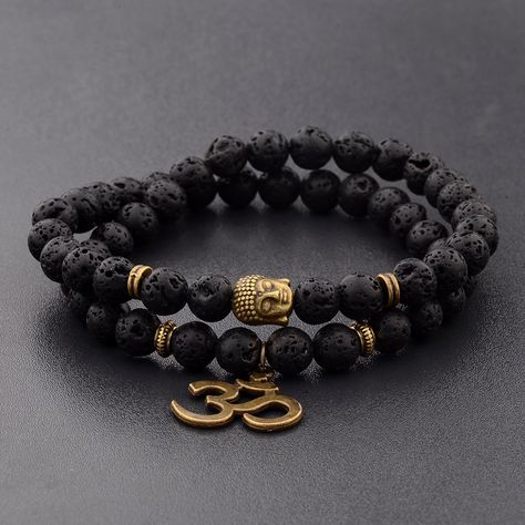 Smarter Shopping, Better Living! Aliexpress.com Buddha Bracelet Beads, Om Bracelet, Buddhist Bracelet, Om Charm, Om Pendant, Buddha Bracelets, Bracelet Chakra, Buddha Beads, Sri Yantra