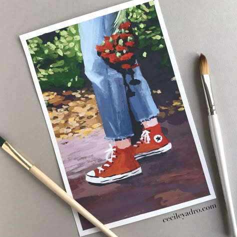 Student Painting, Drawing Diary, Diary Art, Gouache Paints, Canvas For Beginners, Soyut Sanat Tabloları, Gouache Art, Art Painting Gallery, Tableau Art