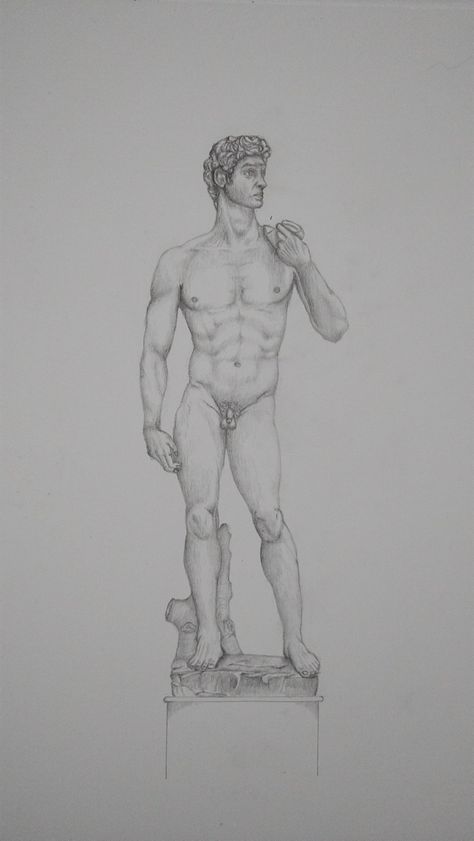 David Michelangelo Drawing, David By Michelangelo, Artist Research Page, Art Essay, A Level Art, A4 Paper, Mechanical Pencils, Step By Step Drawing, Rococo