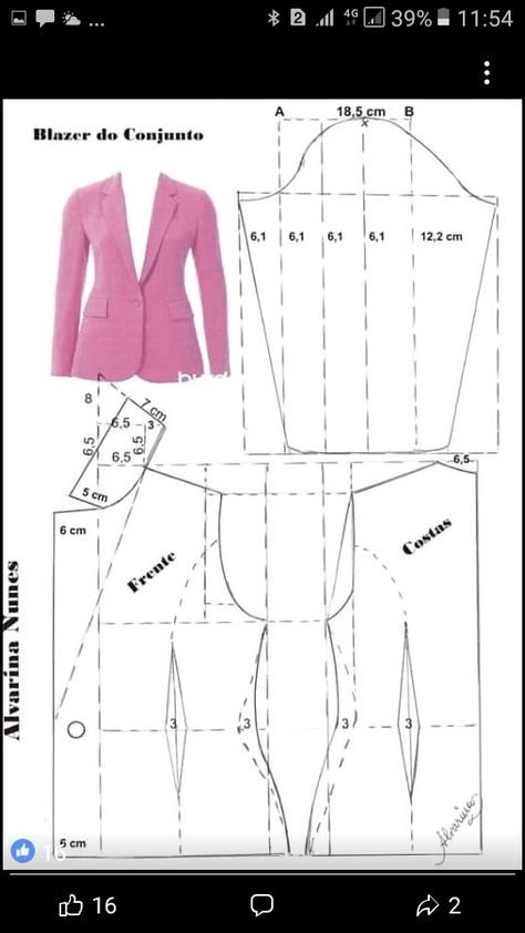 Pola Jaket, Como Fazer Short, Dress Patterns Diy, Easy Dress Sewing Patterns, Making Books, Sewing Collars, Blazer Pattern, Coat Pattern Sewing, Sewing Clothes Women