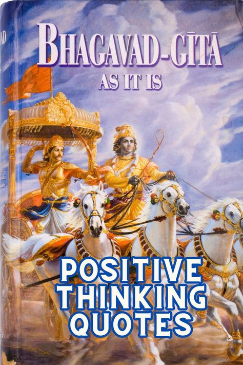 Bhagavad Gita brings self-realization. The holy book is the Song of the Divine. Knowledge of the entire cosmos lies in Gita. Learning about Srimad Bhagavatam not only kindles positive thinking but also brings victory in your spiritual battle and makes your life successful. Quotes On Positive Thinking, Bhagavad Gita Quotes, Srimad Bhagavatam, Spiritual Battle, Gita Quotes, Beginner Books, Thinking Quotes, Rumi Quotes, Self Realization