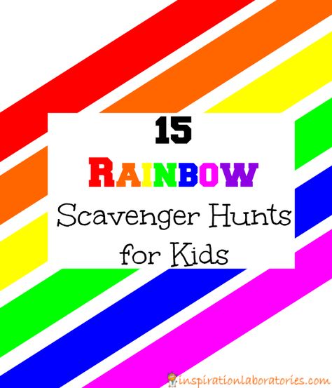 A Collection of 15 Rainbow Scavenger Hunts for Kids Rainbow Scavenger Hunt, Rainbow Art For Kids, Instrument Craft, Treasure Hunt For Kids, Learning Spanish For Kids, Rainbow Activities, Rainbow Parties, Scavenger Hunt For Kids, Scavenger Hunts