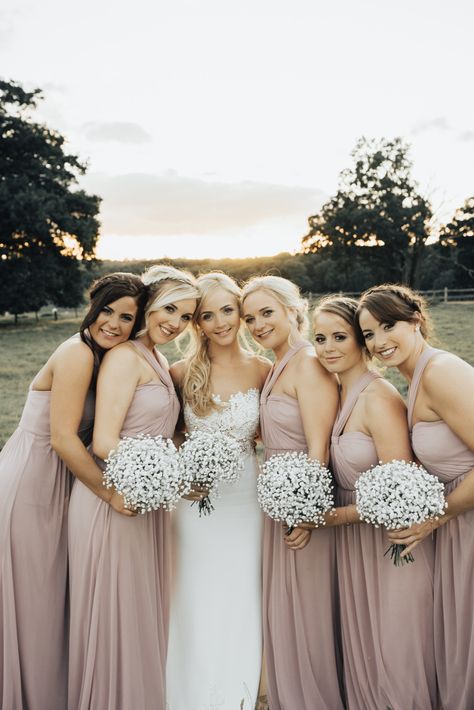 Babys Breath Bouquets, Asymmetrical Bridesmaid Dress, Carpenter Photography, Blush Pink Bridesmaid Dresses, Sweep Train Wedding Dress, Yellow Bridesmaid Dresses, Strapless Prom Dresses, Yellow Bridesmaids, Bridesmaids Photos