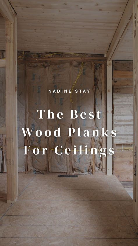 Laundry Room Ceiling, Rustic Wood Ceiling, Wood Planks For Walls, Cheap Ceiling Ideas, Exposed Wood Ceilings, Plywood Ceiling, Wood Plank Ceiling, Ceiling Options, Shiplap Ceiling