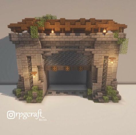 Minecraft Walls Ideas, Minecraft Castle Walls, Minecraft Kale, Chalet Minecraft, Kirchen Design, Minecraft Wall Designs, Villa Minecraft, Minecraft Room Decor, Wall Gate