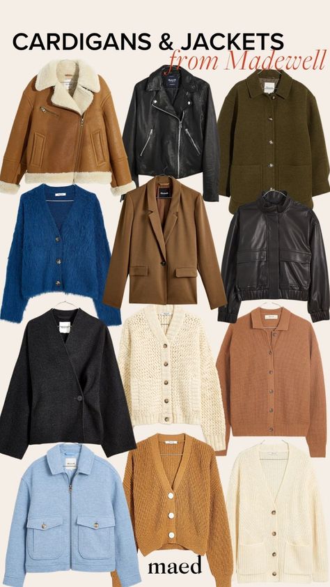 When it comes to finding the perfect cozy cardigan or chic jacket for fall 2023, MAED rounds up the best of Madewell’s light outerwear including neutral cardigans, shearling jackets and more I make commissions for purchases made through the link in this pin Cardigans 2023, Light Outerwear, 2023 Fall Fashion, Madewell Style, Madewell Jacket, Chic Jacket, Crop Blazer, Cozy Cardigan, Fall 2023