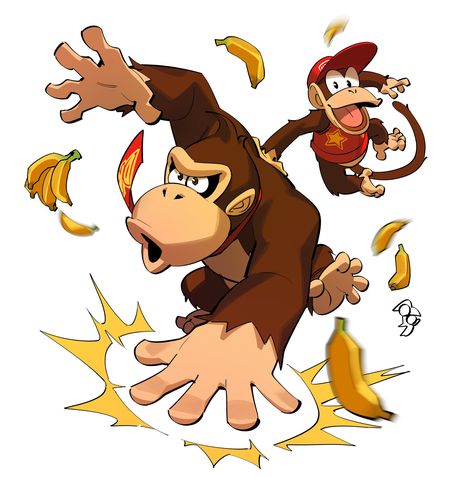 Donkey Kong Art, Kong Art, Diddy Kong, Nintendo Characters, Super Mario Art, Classic Video, Classic Video Games, Mario Art, Donkey Kong