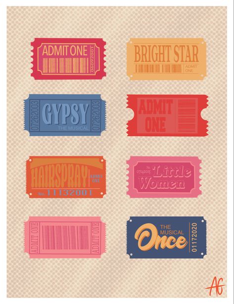 Broadway Graphic Design, Broadway Aesthetic, Broadway Musicals Posters, Broadway Poster, Preppy Posters, Ballet Design, Theatre Logo, Musical Tickets, Broadway Posters