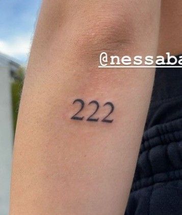 222 Angel Number Tattoo, Angel Number Tattoo, 222 Angel Number, Basic Tattoos, Z Tattoo, Hidden Tattoos, Number Tattoo, Number Tattoos, Small Tattoo Ideas