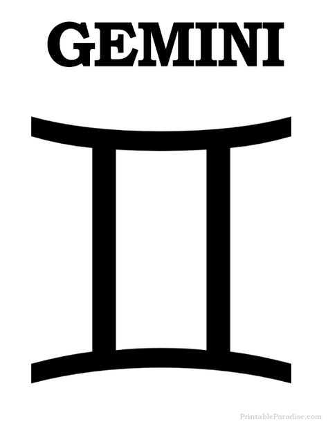 Printable Gemini Zodiac Sign - Print Gemini Symbol Moon Gemini, Clock Tattoo Sleeve, Gemini Stuff, Gemini Tattoo Designs, Gemini Symbol, Zodiac Sign Gemini, Gemini Art, Zodiac Signs Symbols, Gemini Zodiac Sign