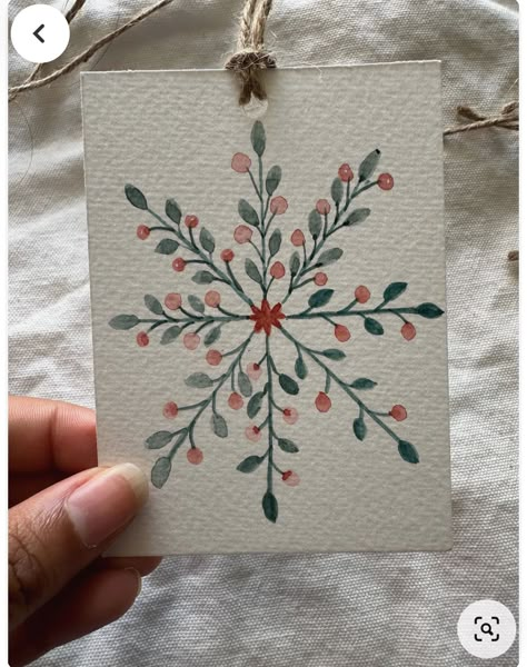 Paint Your Own Christmas Cards, Watercolor Christmas Gift Tags Diy, Christmas Gift Tags Watercolor, Winter Watercolor Ideas, Diy Gift Tags Christmas, Watercolor Christmas Cards Tutorial, Homemade Christmas Tags, Gift Tags Diy Handmade, Watercolor Christmas Tags