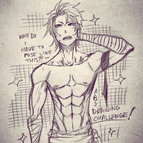 So I was tagged by @neingirl_writes to do this abs drawing challenge! Try to do it if u r tagged! Its fun but I'm rusty at anatomy!!! The… Abs Art Tutorial, Anime Abs Drawing, Drawing Abs Guys, Abs Sketch Male, Men Abs Drawing, Abs Drawings, How To Draw Abs Male, Abs Drawing Reference, Ab Drawing