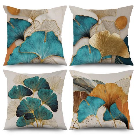 PRICES MAY VARY. ❀【Package Included】Set of 4 Pieces Square Cushion Covers, Both size is 18 X 18 Inch (46 x 46 cm) . Please Attention: That there is no Insert or filler. The pattern is only on front, no printing on the back. ❀【Fabric Material】The decorative cushion cover made of polyester with a linen texture and touch. Comfortable and durable, breathable and skin friendly, not easy to wrinkle. ❀【Unique Design】With a hidden zipper for easy insertion and removal of the pillow. Keep the pillow clea Green Couch Pillows, Modern Luxury Living Room, Green Couch, Garden Pillows, Decorative Cushion Covers, Decorative Throw Pillow Covers, Linen Cushion, Cushion Design, Subtle Textures