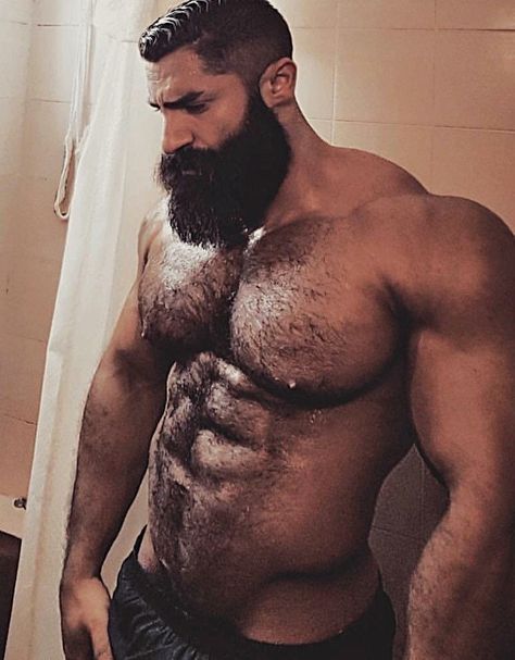 Man With A Beard, Male Chest, Big Beards, Muscle Bear, Eyes On The Prize, Masculine Men, Bear Men, Big Guys, Men's Muscle