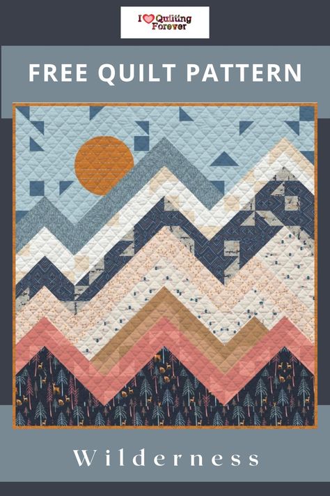 Mountain Quilt Pattern, Free Quilt Tutorials, Picnic Quilt, Mountain Quilts, Quilt Modernen, Landscape Quilts, Beginner Quilt Patterns, Pdf Quilt Pattern, Modern Quilt Patterns