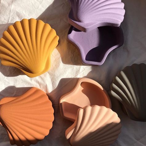 Lolo and Friends on Instagram: “Restock of @losobjetosdecorativos velvety ceramic seashell boxes now up online! This color palette is an actual dream ��🐚” Ceramic Seashell, Ceramic Boxes, Seashell Jewelry, Valencia Spain, Ceramics Projects, Pop Bottles, Cat Treats, Clay Ideas, Barcelona Spain