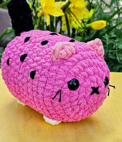 Watermelon Marshmallow, Crochet For Halloween, Watermelon Cat, Crochet Dreams, Crochet Plushies, Handmade Plushies, Toy Ideas, Marshmallow Fluff, Lemon Meringue