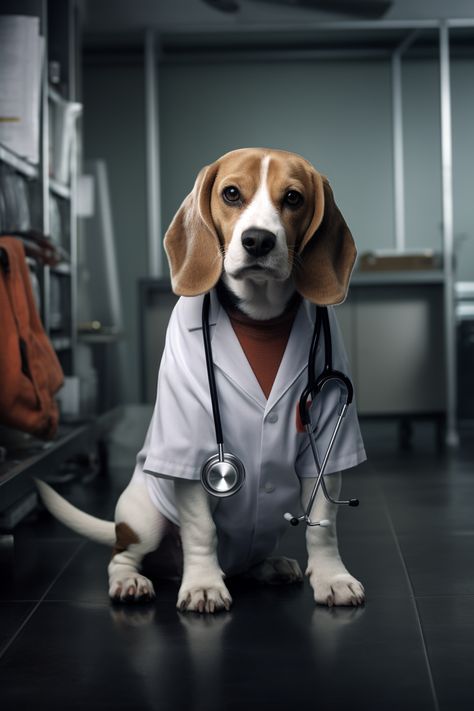 photography of a beagle dog dressed as a doctor, a medical dog image. Kelly Wreastler, Pet Doctor, Dog Doctor, Pocket Beagle, Dog Background, Camera Wallpaper, Animal Doctor, Crypto Money, Dog Picture