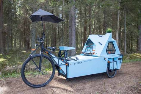 Z-Triton Camper Boat, Bicycle Camping, Tiny Camper, Micro Camper, Bike Camping, Mini Camper, Bike Trailer, Cargo Bike, Electric Bicycle