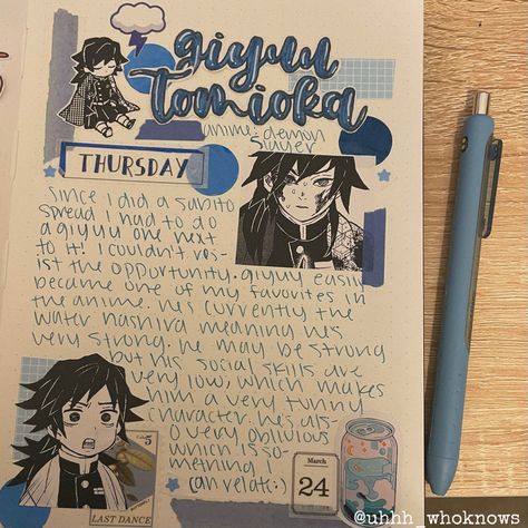 Anime Junk Journal, Demon Slayer Journal, Recortes Aesthetic, Journaling Aesthetic, Anime Journal, Journal News, Sketchbook Cover, Demon King Anime, Anime Book