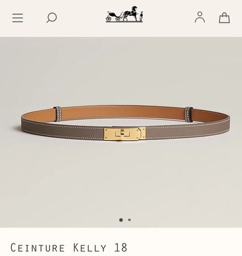 Hermès Kelly Belt 18 Etoupe GHW