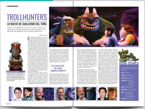 Design of double page article by Eugenia Taboada Movie Magazine Layout, Article Design Layout, Double Page Spread Design, Magazine Article Design, Digital Magazine Layout, Magazine Page Design, Cinema Magazine, Disney Magazine, Typographic Poster Design