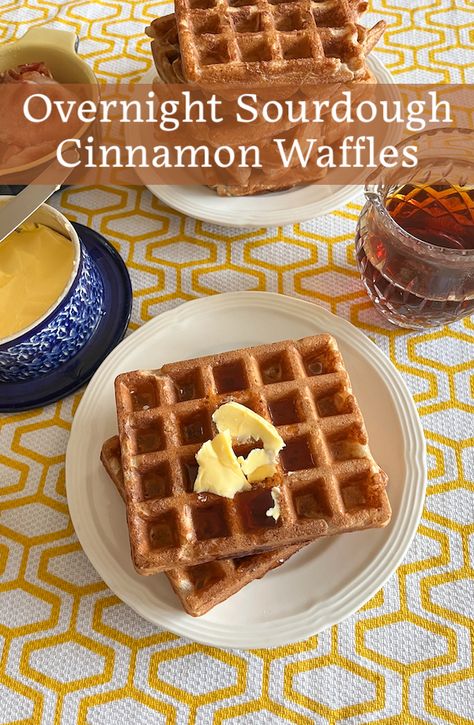 Food Lust People Love: While the sourdough starter in these overnight sourdough cinnamon waffles adds flavor, the addition of buttermilk and baking soda makes them fluffy and light. Sourdough Discard Waffles Overnight, Sourdough Waffles, Overnight Sourdough, Cinnamon Waffles, Discard Recipe, Cardamom Buns, Sourdough Starter Discard Recipe, Homemade Sourdough, Sourdough Starter Recipe