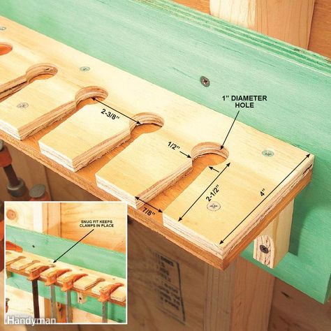 Diy Beauty Storage, Wood Clamps, Clamp Storage, French Cleats, Storage Organizers, Tool Storage Diy, Woodworking Toys, Shop Projects, Workshop Ideas