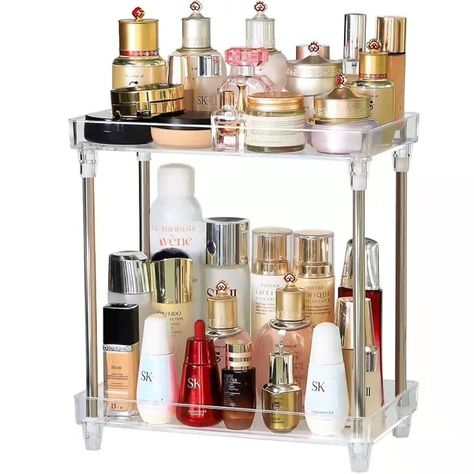 Acrylic Organizer Multi-Functional Vanity Tray Corner Shelf for Makeup Cosmetic Shower Racks 2 Tiers Product Details Color: 2 Tier Brand: SANTREST MPN: XLRACK-2T UPC: Does not apply EAN: Does not apply Special Feature: Anti-slip Product Dimensions: 7"D x 12.6"W x 12.6"H Finish Type: Acrylic,Aluminum Brand: SANTREST Product Care Instructions: Wipe with Dry Cloth Assembly Required: Yes Recommended Uses For Product: Organizing makeup, cosmetics, and household items in bathroom, kitchen, living room, and craft room Number of Items: 1 Manufacturer: SANTREST Model Name: Shower Racks 2 Tiers Special Feature: Anti-slip Product Dimensions: 7"D x 12.6"W x 12.6"H Finish Type: Acrylic,Aluminum Brand: SANTREST Product Care Instructions: Wipe with Dry Cloth Assembly Required: Yes Recommended Uses For Pr Tiny Bathroom Organization, Navy Blue Paint Colors, Organizing Cosmetics, Acrylic Vanity, Organizing Makeup, Navy Blue Paint, Countertop Vanity, Shower Rack, Blue Paint Colors