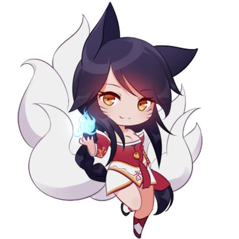 Ahri Wallpaper, Ahri Lol, Ahri League, Want To Draw, League Of Legends Characters, For Stickers, Chibi Characters, Cute Anime Chibi, Anime Wolf