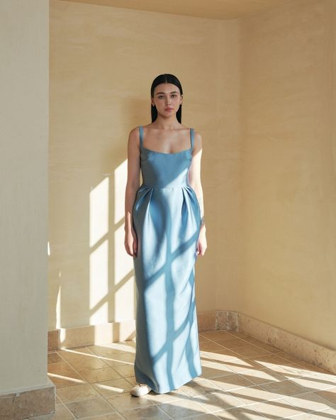 MAISON AMORY | Spending all Spring in shades of blue. | Instagram One Bridesmaid Only, Blue Formal Bridesmaid Dresses, Blue And Yellow Bridesmaids, Mexico Bridesmaid Dresses, Unique Bridesmaid Dresses Classy, Unique Wedding Guest Dress, Blue Floral Gown, Blue Wedding Guest Dress, Blue Wedding Guest Dresses