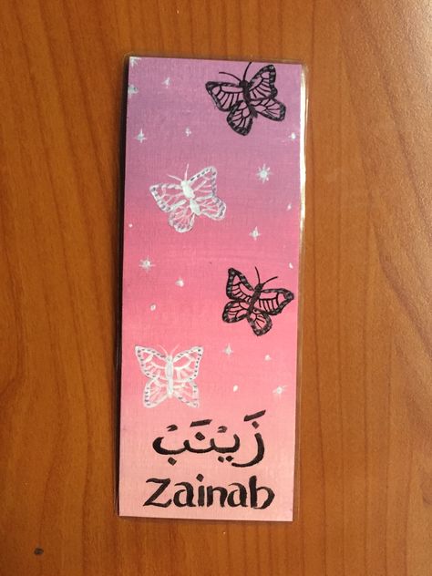 Personalised “Zainab”. #bookmark #booklovers #bookshelf #bookdecor #bookmarksdiyhandmade #art #artist #artwork #paint #painter #painting #drawing #artpicture #artvideo #artwork #artgallery #artoftheday #paintingoftheday #butterfly #butterflybookmark Painted Bookmarks, Painter Painting, Butterfly Drawing, Butterfly Kisses, Painting Drawing, Book Decor, Artist Artwork, Art Videos, Art Day