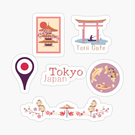 Get my art printed on awesome products. Support me at Redbubble #RBandME: https://www.redbubble.com/i/sticker/Travel-Japan-Tokyo-Sticker-Set-by-Tammystribe/152798271.JCQM3?asc=u Japan Stickers Printable, Tokyo Scrapbook, Tokyo Stickers, Japan Scrapbook, Travel Japan Tokyo, Digital Bujo, Akihabara Tokyo, Japan Stickers, Tokyo Japan Travel