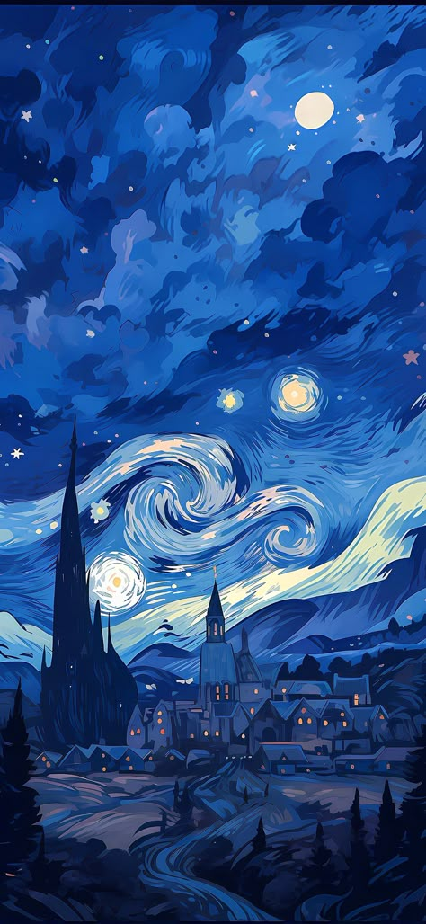 فنسنت فان جوخ, Van Gogh Wallpaper, Starry Night Wallpaper, Starry Night Painting, Iphone Wallpaper Landscape, Arte Van Gogh, The Starry Night, Abstract Art Wallpaper, Pop Art Wallpaper