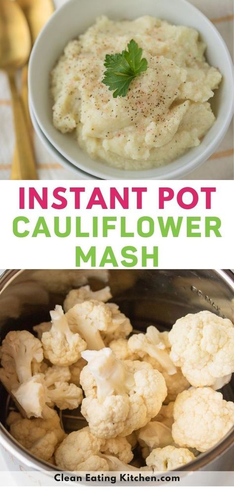 Instant Pot Cauliflower, Cauliflower Mashed, Mashed Cauliflower Recipe, Cauliflower Mash, Mashed Cauliflower, Instapot Recipes, Instant Pot Pressure Cooker, Cauliflower Recipes, Perfect Side Dish