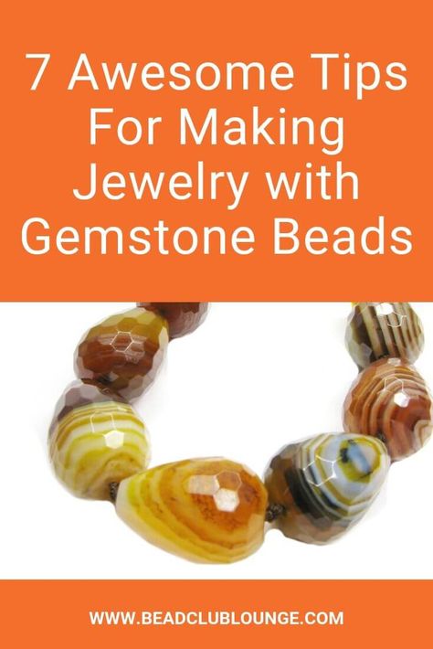 Thinking about how to make handmade jewelry with gemstone beads? These tips and tricks will make your DIY jewelry projects easier and you'll create pieces e.g. necklaces and bracelets that stand the test of time. #gemstonebeads #beading #tbcl Jewelry To Sell, Beading Tips, Work Basics, Diy Jewelry To Sell, Club Lounge, Diy Jewelry Projects, Diy Gemstone, Gemstone Beads Jewelry, Jewelry Diy Bracelets