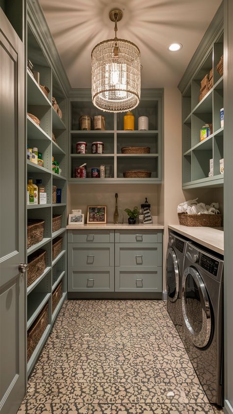 Walk-In Pantry 22 Ideas: Maximizing Space and Functionality Laundry Room Goals, Utility Room Pantry, Scullery With Laundry, Butlers Pantry And Laundry Room Combo, Combined Laundry And Pantry, Pantry With Laundry Room, Mudroom Laundry Room Layout, Laundry Room Butlers Pantry Combo, Pantry In Laundry Room Ideas