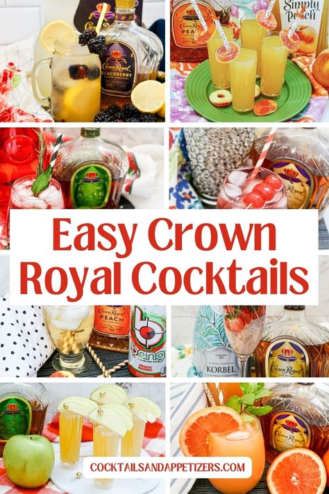 The best mixed drinks with Crown Royal whiskey. Fruity lemonade whiskey cocktails, cranberry whiskey drinks, grapefruit whiskey smash drinks and lots more. Great mixed whiskey drinks for poker night drinks, game day whiskey drinks and anytime you're wanting the delicious Crown Royal brand. Crown Royal Mixed Drinks Recipes, Drinks With Crown Royal, Crown Royal Mixed Drinks, Western Cocktail, Crown Drink, Whiskey Mixed Drinks, Crown Royal Apple, Crown Royal Whiskey, Crown Royal Drinks