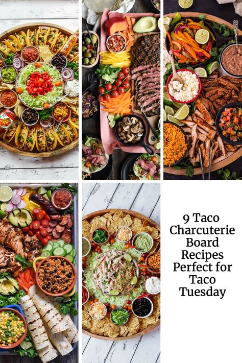 Taco Tuesday just got an upgrade! Instead of the usual tacos, why not add a modern twist to your classic Mexican feast with a taco-inspired charcuterie board? Whether your taco-loving crowd is small or large, these 9 delicious recipes have you covered, providing a unique presentation of all the best flavors from your favorite Mexican dishes. Spice up your Taco Tuesday with an elevated take on the classic. Pretty Taco Bar, Taco Grazing Board, Taco Board Presentation, Mexican Food Plate, Street Taco Charcuterie Board, Mexican Platter Ideas, Taco Tray Ideas, Taco Heart Platter, Mexican Board Ideas