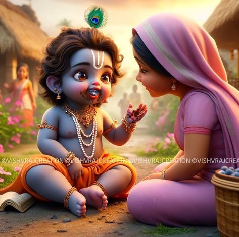 Krishna And Yashoda, Krishna Premi, Lord Ram Image, Krishna Birthday, Animation Camera, Ram Image, Lord Ram, Oil Painting Background, Painting Images