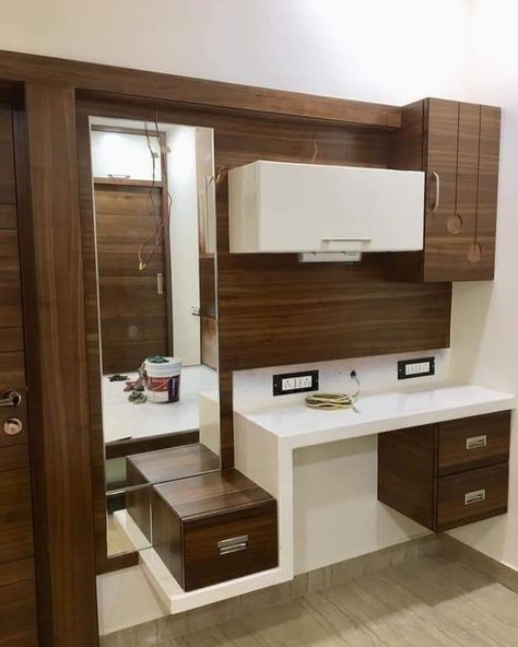 Study Table Designs, Modern Cupboard Design, Dressing Table Design, Bedroom Cupboard Designs, Bedroom Door Design, Bedroom Dressing Table, Pooja Room Door Design, Wardrobe Interior Design, Modern Bedroom Interior