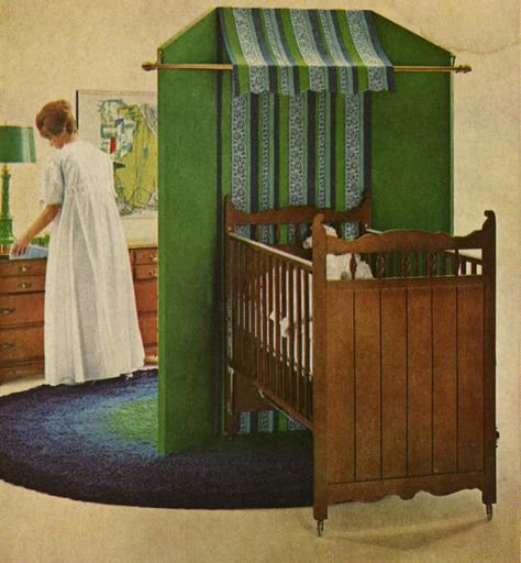 Vintage Kiddo: Kid Bedrooms from the 60s and 70s were swank! – Modern Kiddo 1970s Nursery, Flower Power Bedroom, 70s Nursery, 60s Room, Interior Books, Vintage Rooms, Vintage Home Interior, Mid Century Nursery, Sons Room