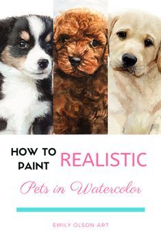 Watercolor Pet Portraits How To Paint, Watercolor Art Animals, Watercolor Pets, Watercolor Puppy, Painting Dogs, Watercolor Videos, Dog Watercolor Painting, Painting Realistic, Dog Portraits Painting