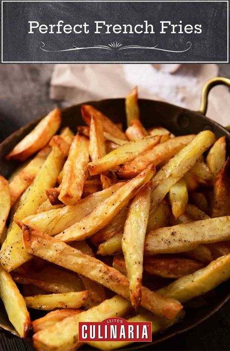 Perfection takes time. But we swear these French fries are well worth the wait. #fries #frenchfries #potatoes #comfortfood Reheat French Fries, Oven French Fries, Air Fry French Fries, Cooking French Fries, Perfect French Fries, Air Fryer French Fries, Making French Fries, French Fries Recipe, Crispy French Fries